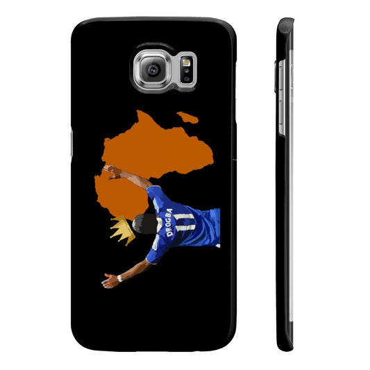 Front View of Chelsea Drogba themed African design Samsung phone case 