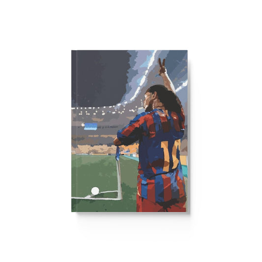 Main view of Barcelona Ronaldinho football themed notepad