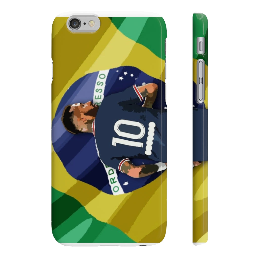 Main view of PSG Neymar Brazilian football themed phone case for iPhone